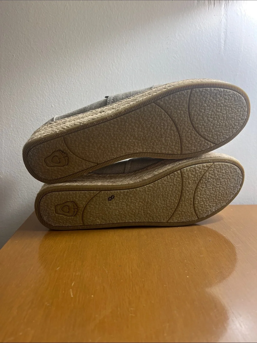 BOBS from Skechers Beige Canvas Espadrille Slip-Ons